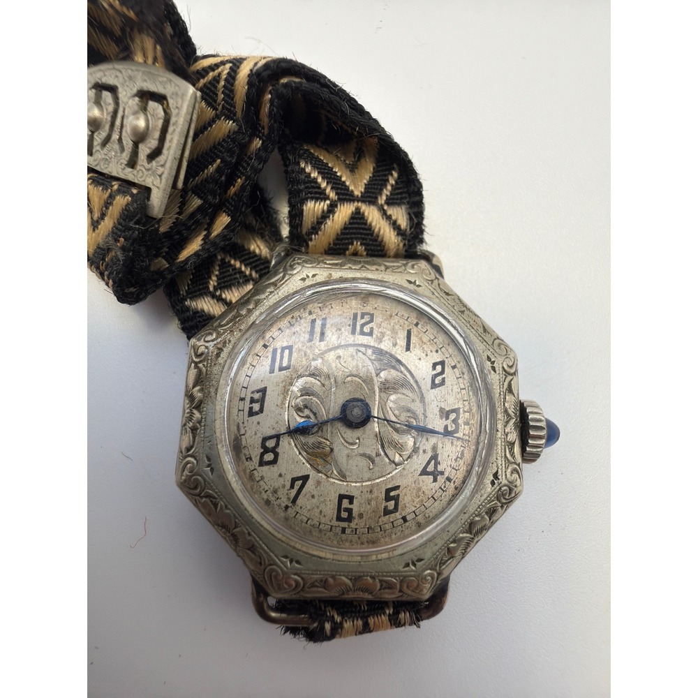 Working 1920s Art Deco watch Original Lion Head Slider Ribbon Band